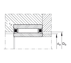 滾針軸承 NAO9X22X12-TV-XL, 無擋邊