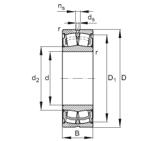 帶密封的調(diào)心滾子軸承 WS22222-E1-XL-2RSR, 兩側唇密封，用于連鑄加工