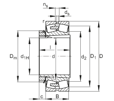 調(diào)心滾子軸承 23252-BEA-XL-K-MB1 + H2352X, 根據(jù) DIN 635-2 標(biāo)準(zhǔn)的主要尺寸，帶錐孔和緊定套
