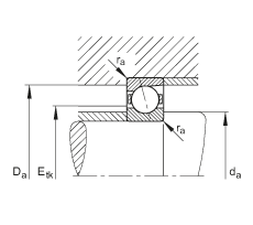 主軸軸承 B7001-C-T-P4S, 調(diào)節(jié)，成對(duì)安裝，接觸角 α = 15°，限制公差