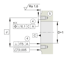 角接觸球軸承單元 DKLFA40115-2RS, 雙向，螺釘安裝，兩側(cè)唇密封，帶平端的法蘭