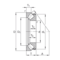 推力調(diào)心滾子軸承軸承 29448-E1-XL, 根據(jù) DIN 728/ISO 104 標(biāo)準(zhǔn)的主要尺寸，單向，可分離