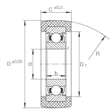 滾輪 KLRU12X47X20-2Z, 帶塑料箍，兩側(cè)密封