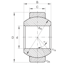 關(guān)節(jié)軸承 GE12-FO, 根據(jù) DIN ISO 12 240-1 標(biāo)準(zhǔn)，需維護(hù)