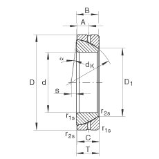 角接觸關(guān)節(jié)軸承 GE190-SX, 根據(jù) DIN ISO 12 240-2 標(biāo)準(zhǔn)，需維護(hù)