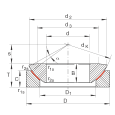 推力關(guān)節(jié)軸承 GE10-AW, 根據(jù) DIN ISO 12 240-3 標準，免維護