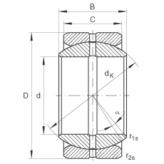 關(guān)節(jié)軸承 GE76-ZO, 根據(jù) DIN ISO 12 240-1 標(biāo)準(zhǔn)，英制尺寸，需維護(hù)