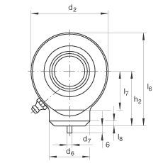 液壓桿端軸承 GK70-DO, 根據(jù) DIN ISO 12 240 標(biāo)準(zhǔn)，帶焊接面，需維護(hù)
