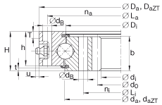 四點接觸球軸承 VI160288-N, 內(nèi)齒輪齒
