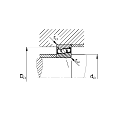 主軸軸承 HSS7001-E-T-P4S, 調(diào)節(jié)，成對(duì)安裝，接觸角 α = 25°，兩側(cè)唇密封，非接觸，限制公差