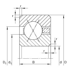 薄截面軸承 CSXG350, 四點接觸球軸承，類型X，運行溫度 -54°C 到 +120°C