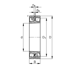 調(diào)心滾子軸承 240/1060-B-K30-MB, 根據(jù) DIN 635-2 標準的主要尺寸，錐孔，錐度 1:30